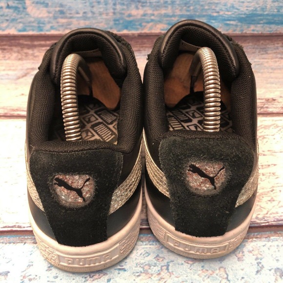 Womens Puma Basket Heart Glitter Sneakers Size 8 - Picture 2 of 8